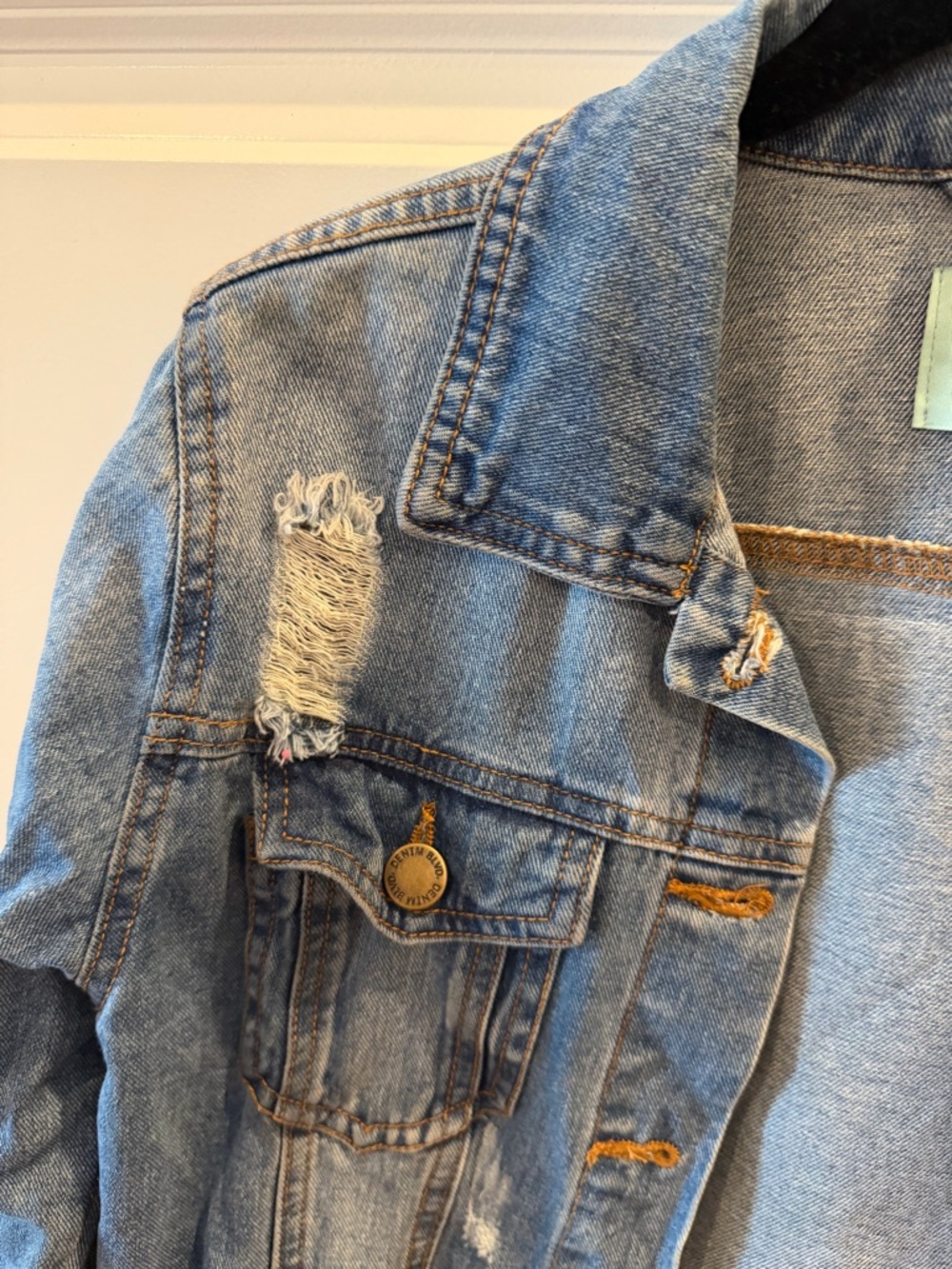 Blue Denim Jacket with Green Patch - Picture 4 of 7